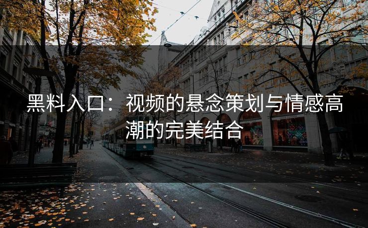 黑料入口：视频的悬念策划与情感高潮的完美结合  第1张